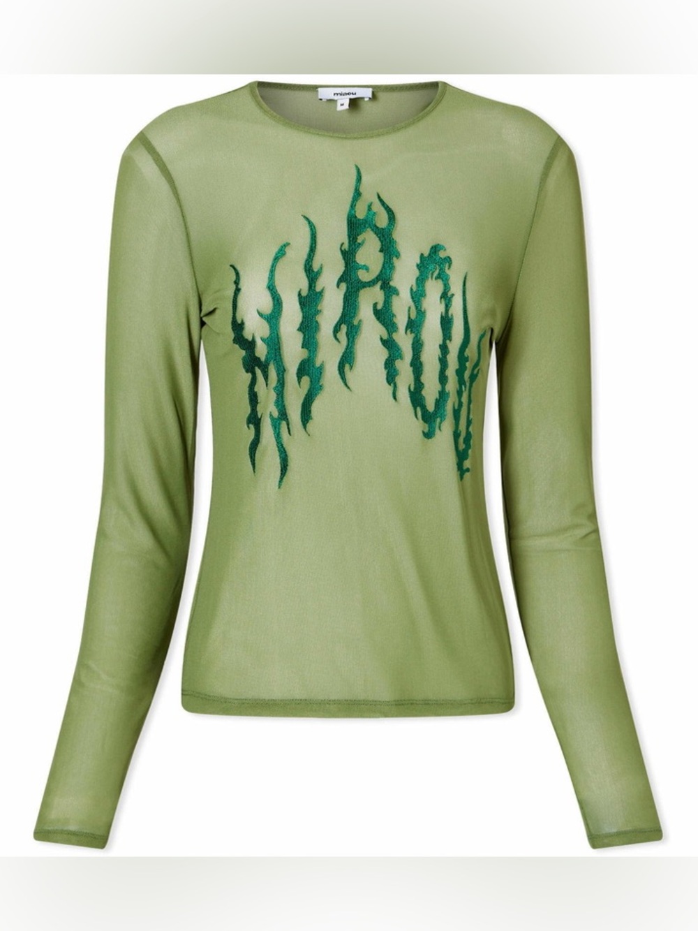 MIAOU Long Sleeve Tee top. Vine line. Mesh.